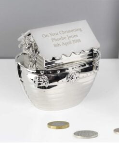 Personalised Silver Noahs Ark Money Box