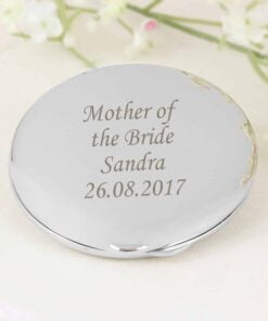 Personalised Silver Round Compact Mirror