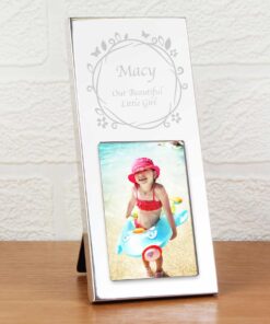 Personalised Small Butterfly Swirl 2×3 Silver Photo Frame