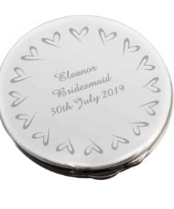 Personalised Small Hearts Compact Mirror