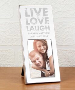 Personalised Small Live Love Laugh 2×3 Silver Photo Frame