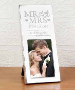 Personalised Small Mr & Mrs 2×3 Silver Photo Frame