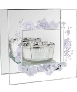 Personalised Soft Watercolour Mirrored Glass Tea Light Candle Holder
