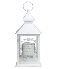Personalised Soft Watercolour White Lantern