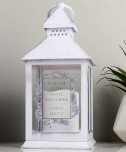 Personalised Soft Watercolour White Lantern