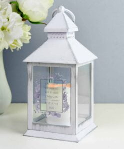 Personalised Soft Watercolour White Lantern