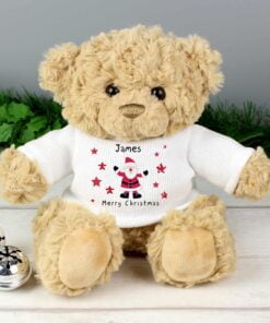 Personalised Spotty Santa Teddy Bear