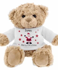Personalised Spotty Santa Teddy Bear