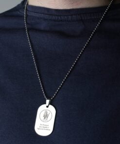 Personalised St Christopher Stainless Steel Dog Tag Necklace