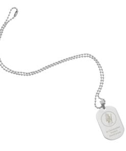 Personalised St Christopher Stainless Steel Dog Tag Necklace