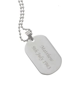 Personalised Stainless Steel Dog Tag Necklace