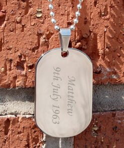 Personalised Stainless Steel Dog Tag Necklace