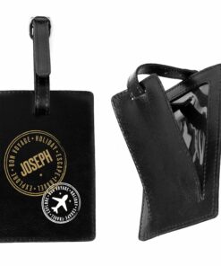 Personalised Stamped Black Luggage Tag