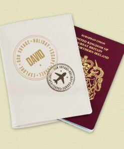 Personalised Stamped Cream Passport Holder