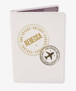 Personalised Stamped Cream Passport Holder