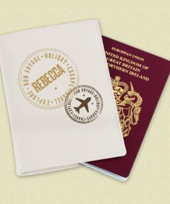 Personalised Stamped Cream Passport Holder