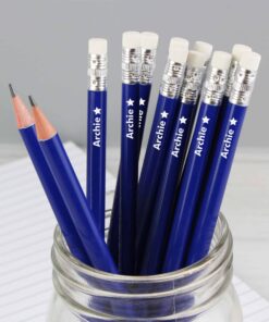 Personalised Star Motif Blue Pencils