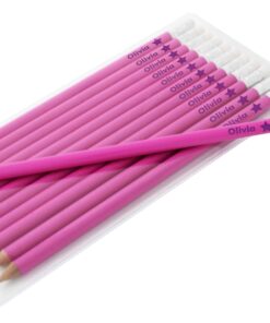 Personalised Star Motif Pink Pencils