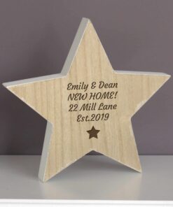 Personalised Star Motif Rustic Wooden Star Decoration