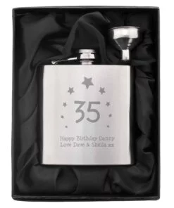Personalised Stars Age Hip Flask