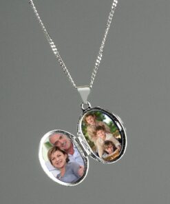 Personalised Sterling Silver Oval Locket Necklace