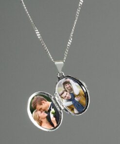 Personalised Sterling Silver Oval Locket Necklace