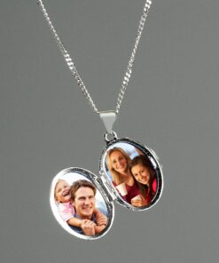Personalised Sterling Silver Oval Locket Necklace