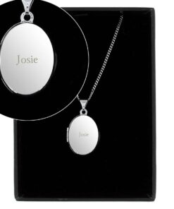 Personalised Sterling Silver Oval Locket Necklace
