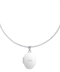 Personalised Sterling Silver Oval Locket Necklace