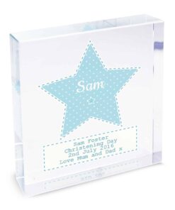 Personalised Stitch & Dot Baby Boy Large Crystal Token