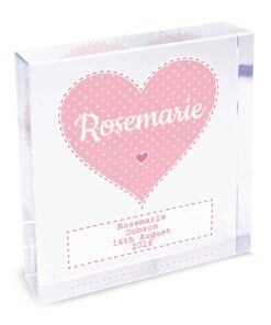Personalised Stitch & Dot Baby Girl Large Crystal Token