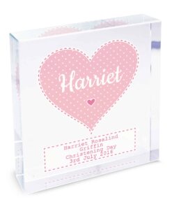 Personalised Stitch & Dot Baby Girl Large Crystal Token