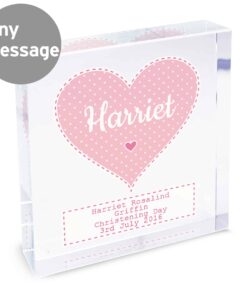 Personalised Stitch & Dot Baby Girl Large Crystal Token