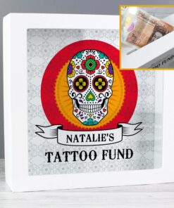 Personalised Sugar Skull Tattoo Fund and Keepsake Box