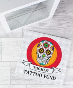 Personalised Sugar Skull Tattoo Fund and Keepsake Box