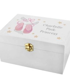 Personalised Swan Lake Ballet White Wooden Keepsake Box