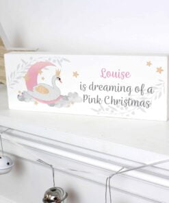 Personalised Swan Lake Wooden Block Sign
