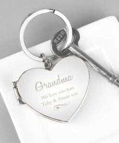 Personalised Swirl Heart Photoframe Keyring