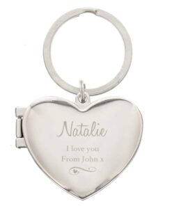 Personalised Swirl Heart Photoframe Keyring