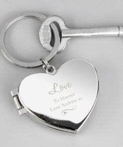 Personalised Swirl Heart Photoframe Keyring