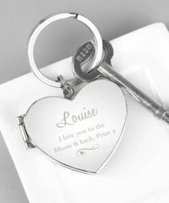 Personalised Swirl Heart Photoframe Keyring