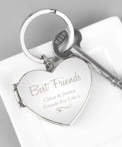 Personalised Swirl Heart Photoframe Keyring