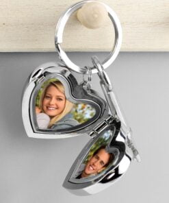 Personalised Swirl Heart Photoframe Keyring