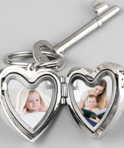 Personalised Swirl Heart Photoframe Keyring