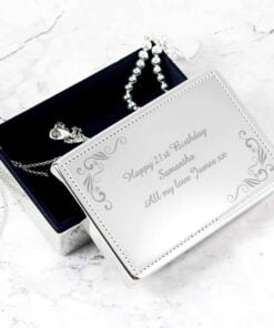 Personalised Swirl Rectangular Jewellery Box