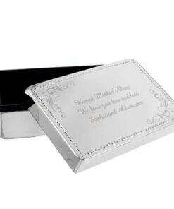 Personalised Swirl Rectangular Jewellery Box