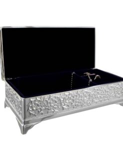 Personalised Swirls & Hearts Antique Silver Plated Jewellery Box