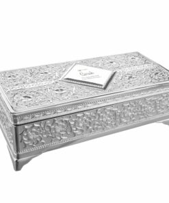 Personalised Swirls & Hearts Antique Silver Plated Jewellery Box