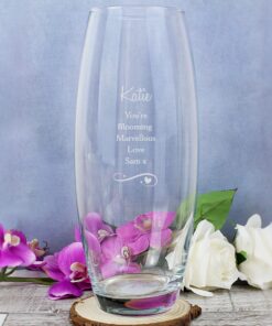 Personalised Swirls & Hearts Bullet Vase