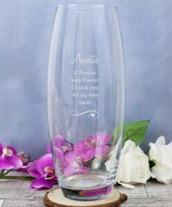 Personalised Swirls & Hearts Bullet Vase